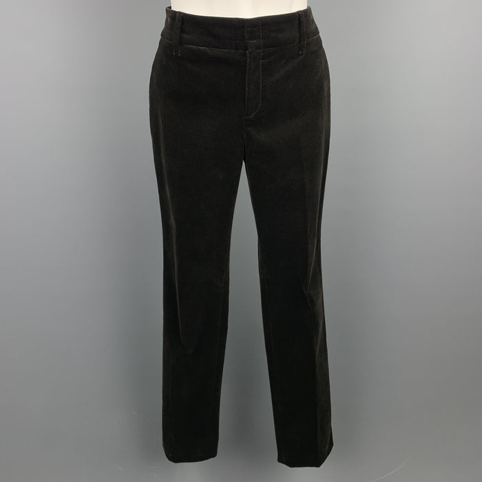 GUCCI Size 4 Brown Cotton Velvet Straight Leg Dress Pants