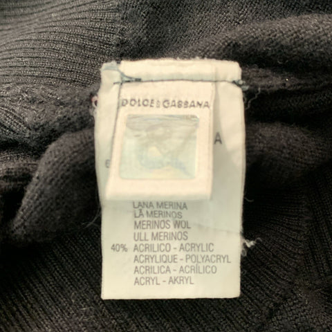 D&G by DOLCE & GABBANA Size 44 Black Knit Wool &  Acrylic Crew-Neck Pullover