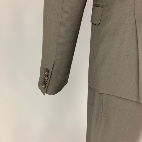CALVIN KLEIN COLLECTION Size 36 Charcoal Wool Notch Lapel Suit