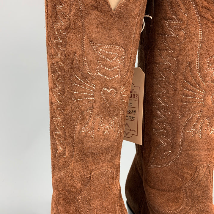 HERITAGE BOOT Size 10 Brown Suede Cowboy Boots