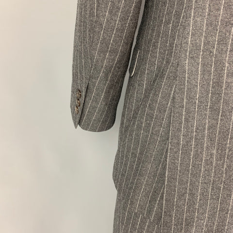 BLACK FLEECE Size 42 Dark Gray Stripe Wool Notch Lapel Suit