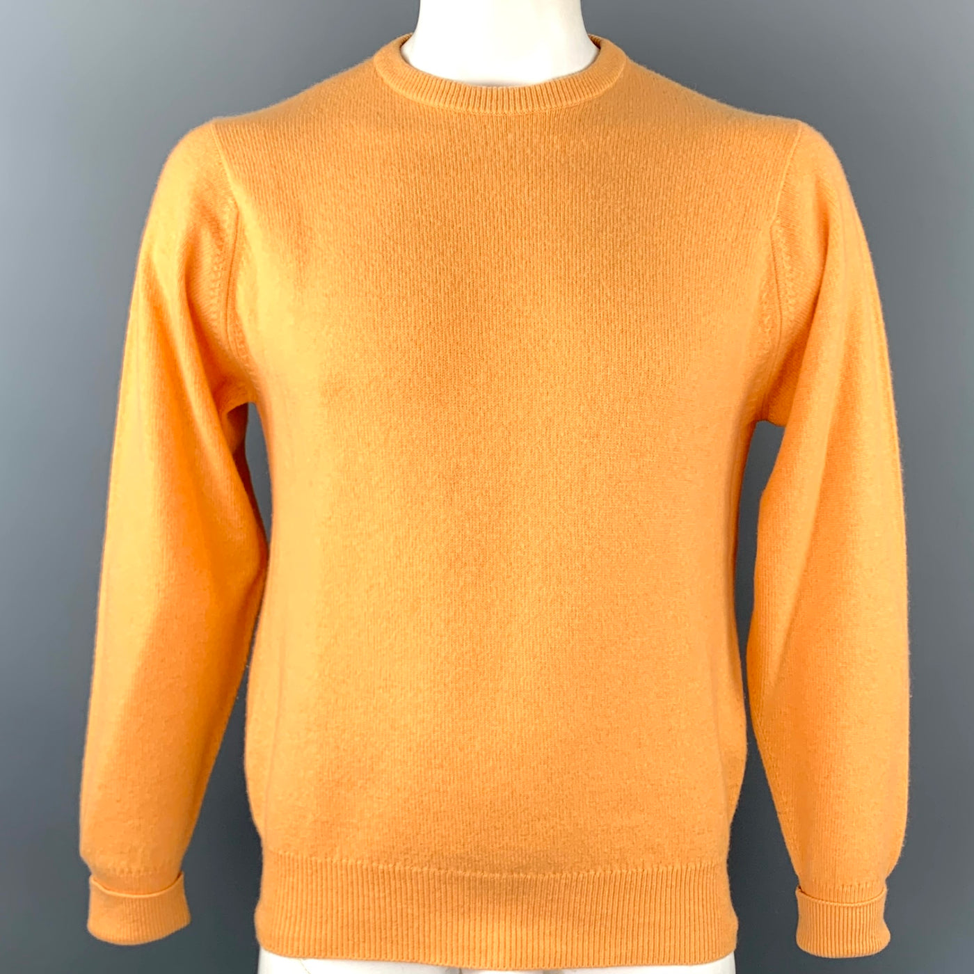 BALLANTYNE Size XL Peach Cashmere Crew-Neck Sweater