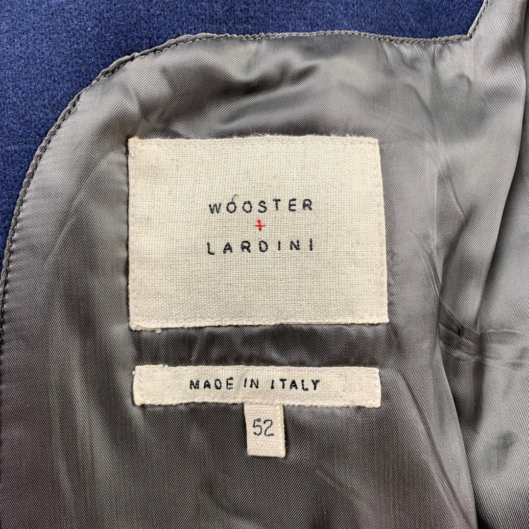 WOOSTER + LARDINI Size 42 Navy Wool / Nylon Double Breasted Peacoat