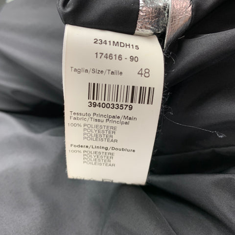 MSGM Size XL Silver Polyester Snap Button Hooded Jacket
