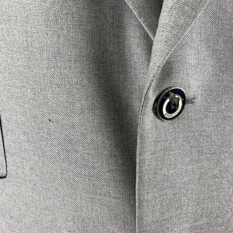 BRIONI Size 40 Grey Contrast Stitch Wool Single Breasted Sport Coat