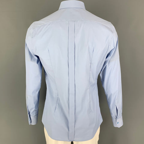 DOLCE & GABBANA Size L Light Blue Cotton Blend Long Sleeve Shirt