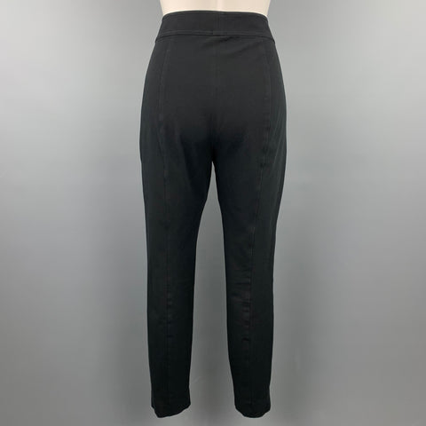 ST. JOHN Size 6 Black Cotton Blend Skinny Dress Pants