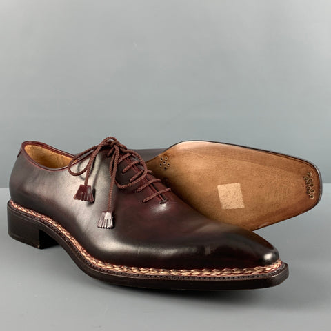 CAPORICCI Size 13 Burgundy Antique Leather Lace Up Lace Up Shoes