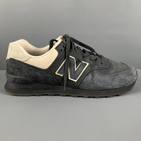 COMME des GARCONS MAN Size 11 Grey Navy Suede Low Top Sneakers
