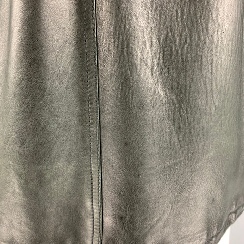 BAND OF OUTSIDERS Size L Black Leather Hooded Jacket
