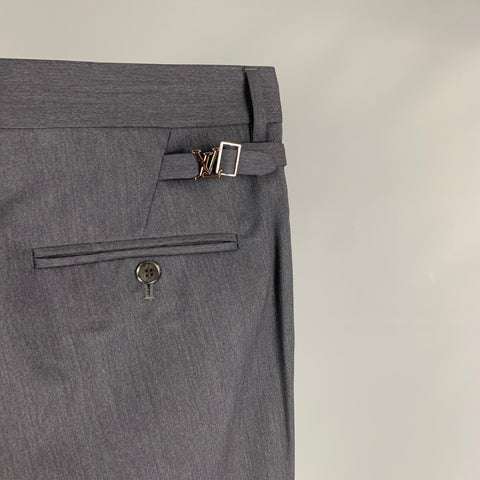 LOUIS VUITTON Size 36 Charcoal Wool Zip Fly Dress Pants