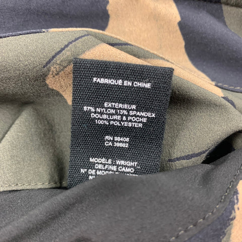 THEORY Size M Olive Black Khaki Camo Nylon Windbreaker Jacket