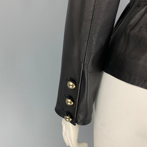 FERAUD Taille 8 Veste à simple boutonnage en cuir noir