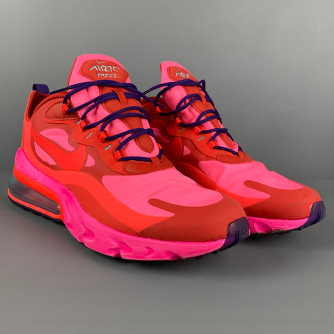 NIKE AIR70 React Talla 14 Zapatillas de deporte de cuero con bloques de color rosa y rojo