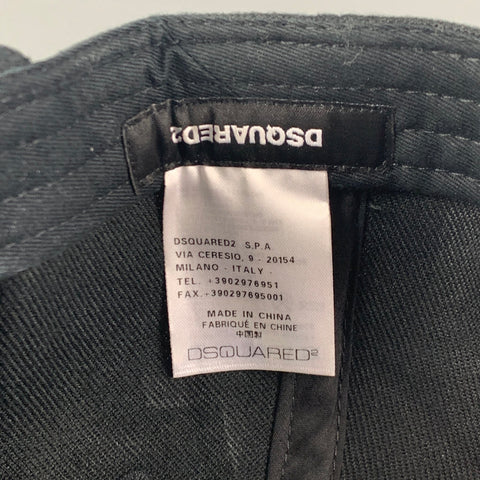 DSQUARED2 Sombrero de lona bordado negro rosa