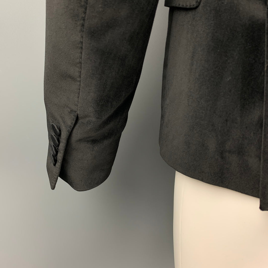GUCCI Size 38 Regular Black Velvet Shawl Collar Sport Coat