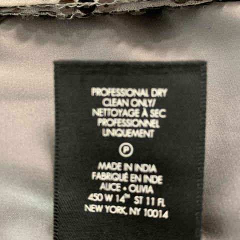 ALICE + OLIVIA Taille S Manteau ouvert à paillettes en viscose argentée