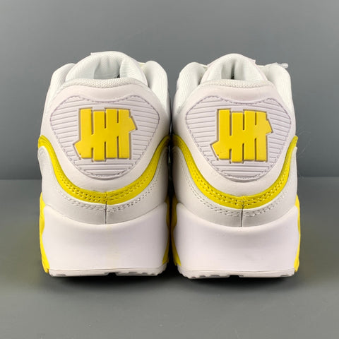 NIKE x UNDFTED Size 10.5 White Yellow Leather Air Max 90 Sneakers