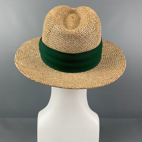 VINTAGE Natural Woven Straw Hat