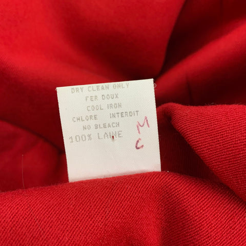 JOSEPH Size 2 Red Wool Peak Lapel Double Breasted Coat