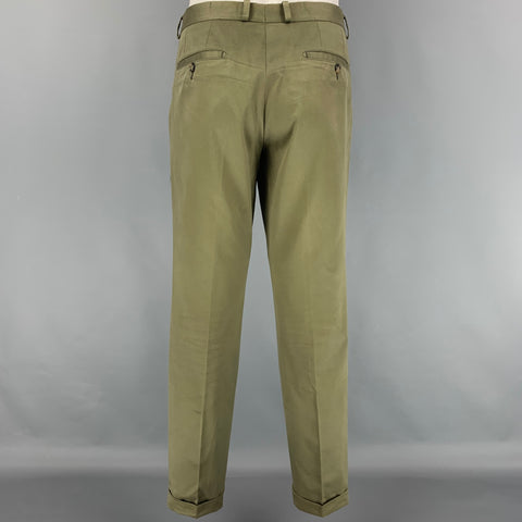AMI by ALEXANDRE MATTIUSSI Size 40 Olive Cotton Notch Lapel Suit