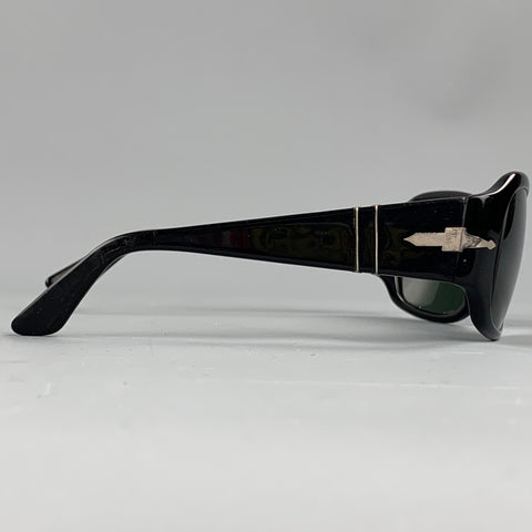 PERSOL Black Acetate Silver Trim Sunglasses