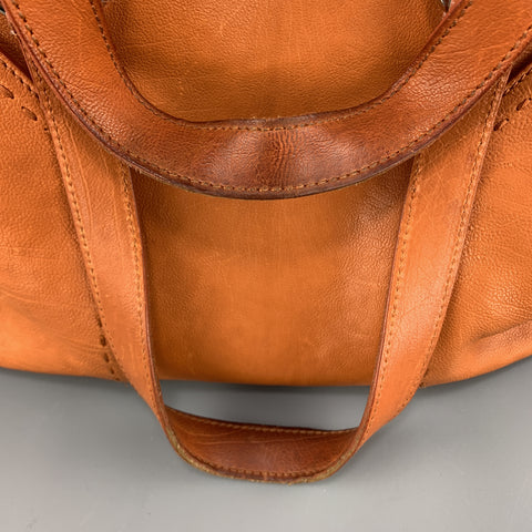 YSL Solid Burnt Orange Leather MUSE Tote Handbag