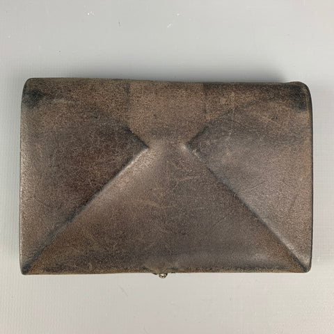 M.A+ Brown & Black Distressed Leather Origami Wallet