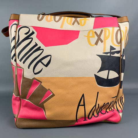 BURBERRY PRORSUM Spring 2015 Pebble Grain Graphic Multi-Color Bag