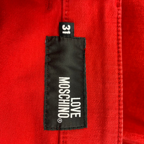 LOVE MOSCHINO Size 31 Red Cotton Skinny Jeans