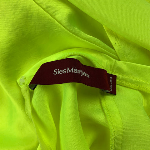 SIES MARJAN S/S 17 Size 4 Neon Yellow Satin Triacetate Wrap Around Nikki Top