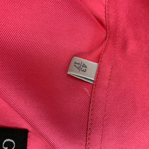 GUCCI Size L Pink Silk Nehru Collar Long Sleeve Shirt