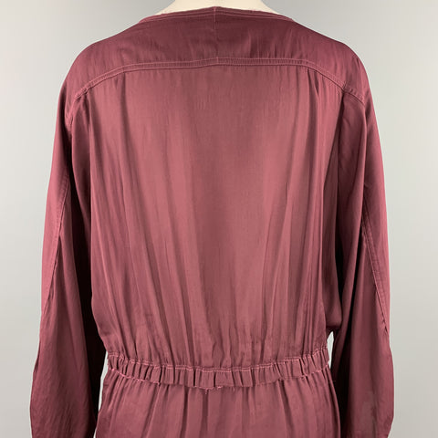 ISABEL MARANT Size M Burgundy Polyester Drawstring Boho Blouse