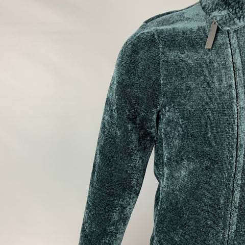 EMPORIO ARMANI Size 34 Forest Green Velvet Biker Jacket