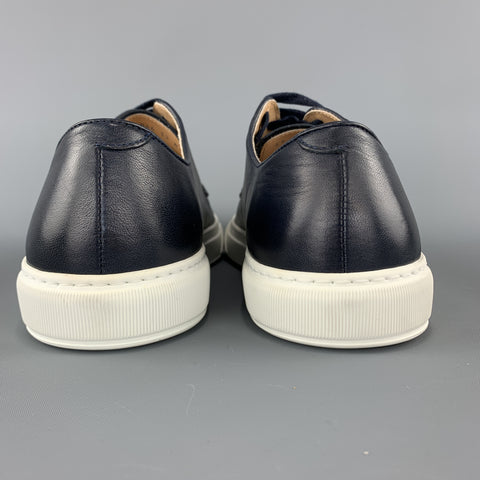 BARNEY'S NEW YORK Baskets basses à lacets en cuir bleu marine taille 13