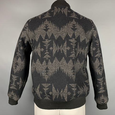 PENDLETON Size S Black & Grey Woven Wool / Cotton Snaps Jacket