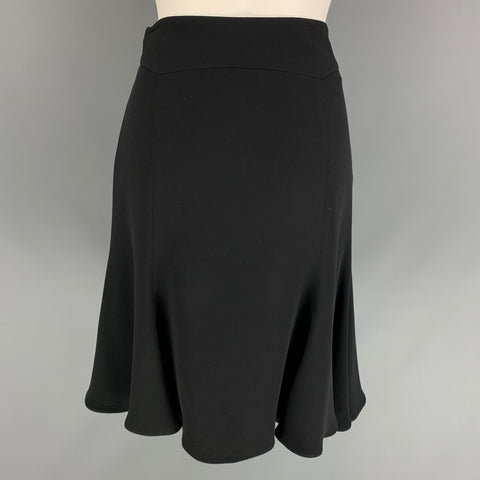 GIORGIO ARMANI Falda por debajo de la rodilla de seda negra talla 2