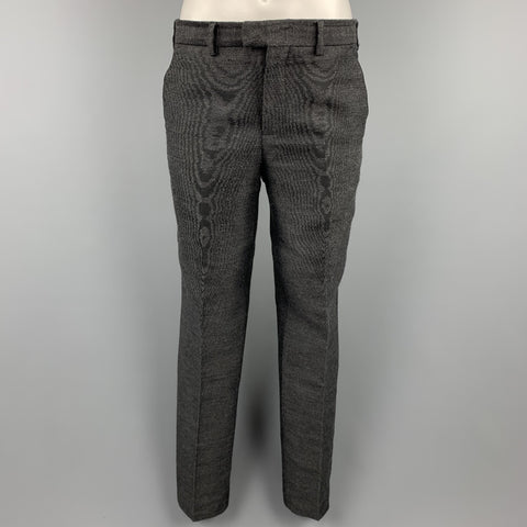 EMPORIO ARMANI Size 38 Charcoal Ombre Polyester Blend Asymmetrical Suit