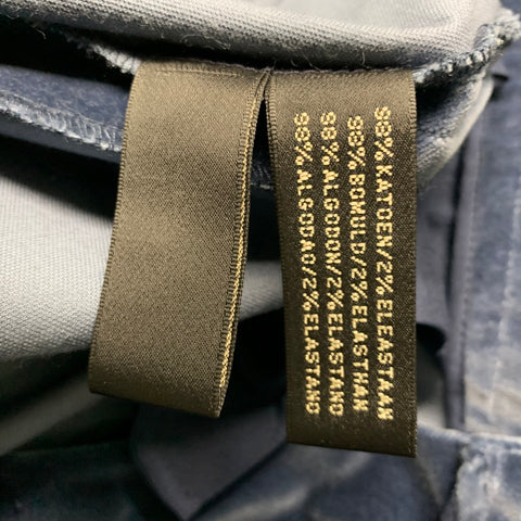 RALPH LAUREN BLACK LABEL Size 10 Blue Cotton &  Elastane Solid Dress Pants