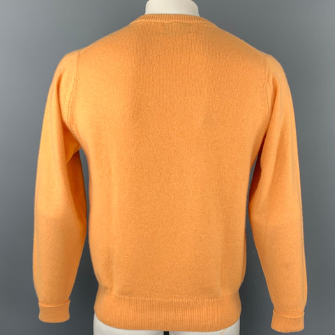 BALLANTYNE Size XL Peach Cashmere Crew-Neck Sweater