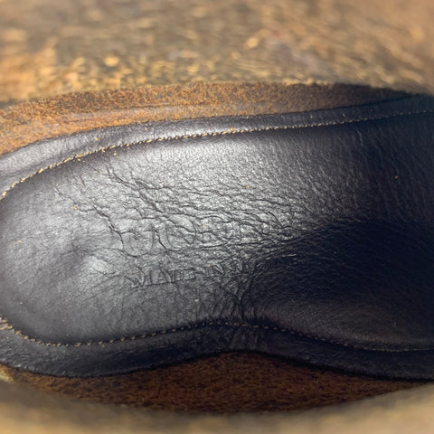 QUODDY Size 8 Brown Antique Leather Crepe Sole Ring Boots