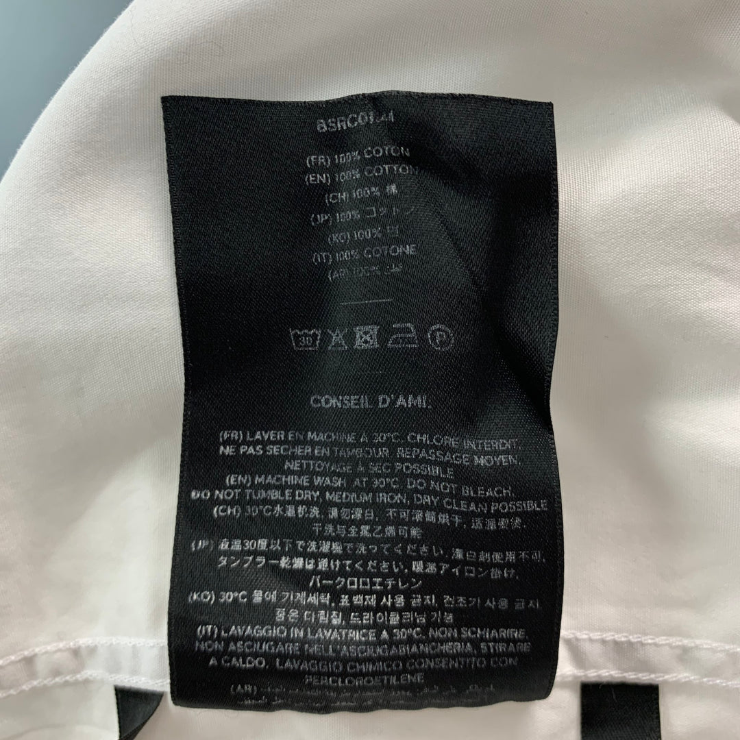 AMI by ALEXANDRE MATTIUSSI Size XL White Solid Cotton Long Sleeve Shirt