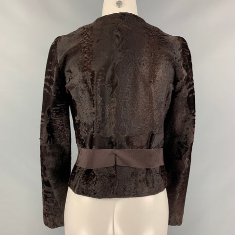 MARNI Size 4 Brown Belted Jacket