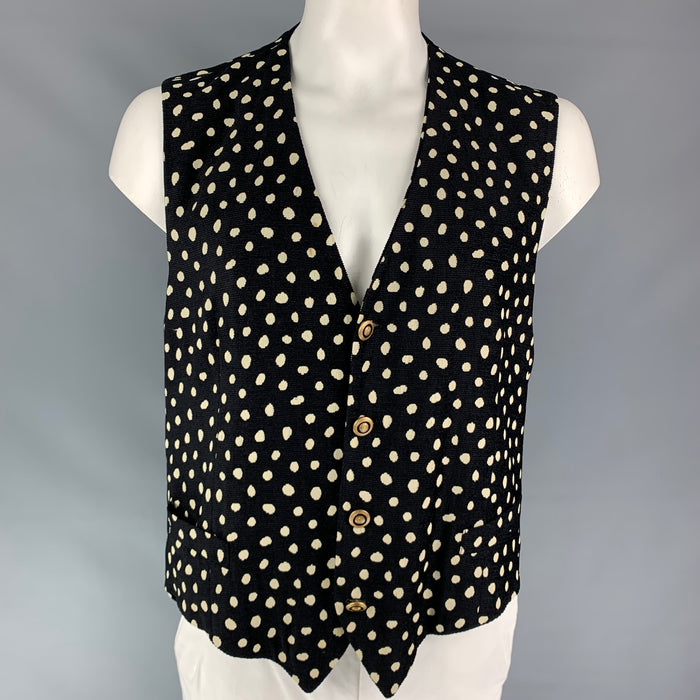 VERSACE CLASSIC Size 46 Black & White Dots Viscose Blend Vest