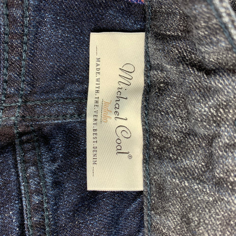 MICHAEL COAL Size 31 Navy Heather Denim Button Fly Jeans