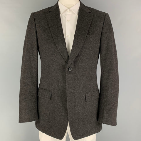 Z ZEGNA Abrigo deportivo de angora de lana gris carbón largo talla 40