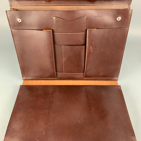 RALPH LAUREN Brown Bifold Leather Briefcase