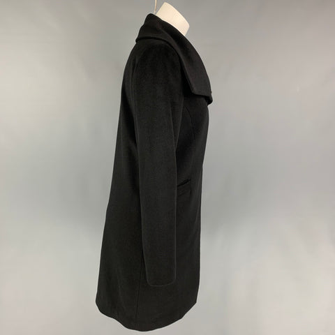 LAN JAENICKE Size S Black Cashmere Hidden Snaps Coat