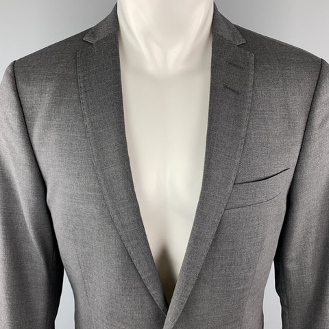 TIGER of SWEDEN 40 Regular Dark Gray Wool Blend Notch Lapel Sport Coat