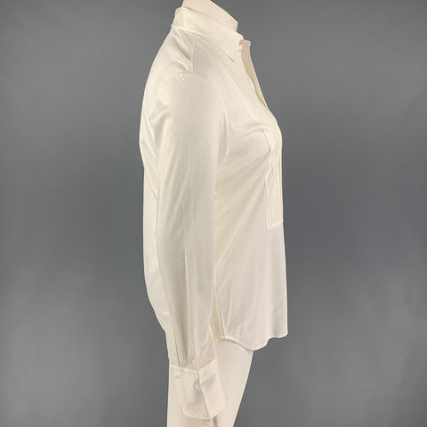 RALPH LAUREN Black Label Size XL White Cotton Tuxedo Shirt